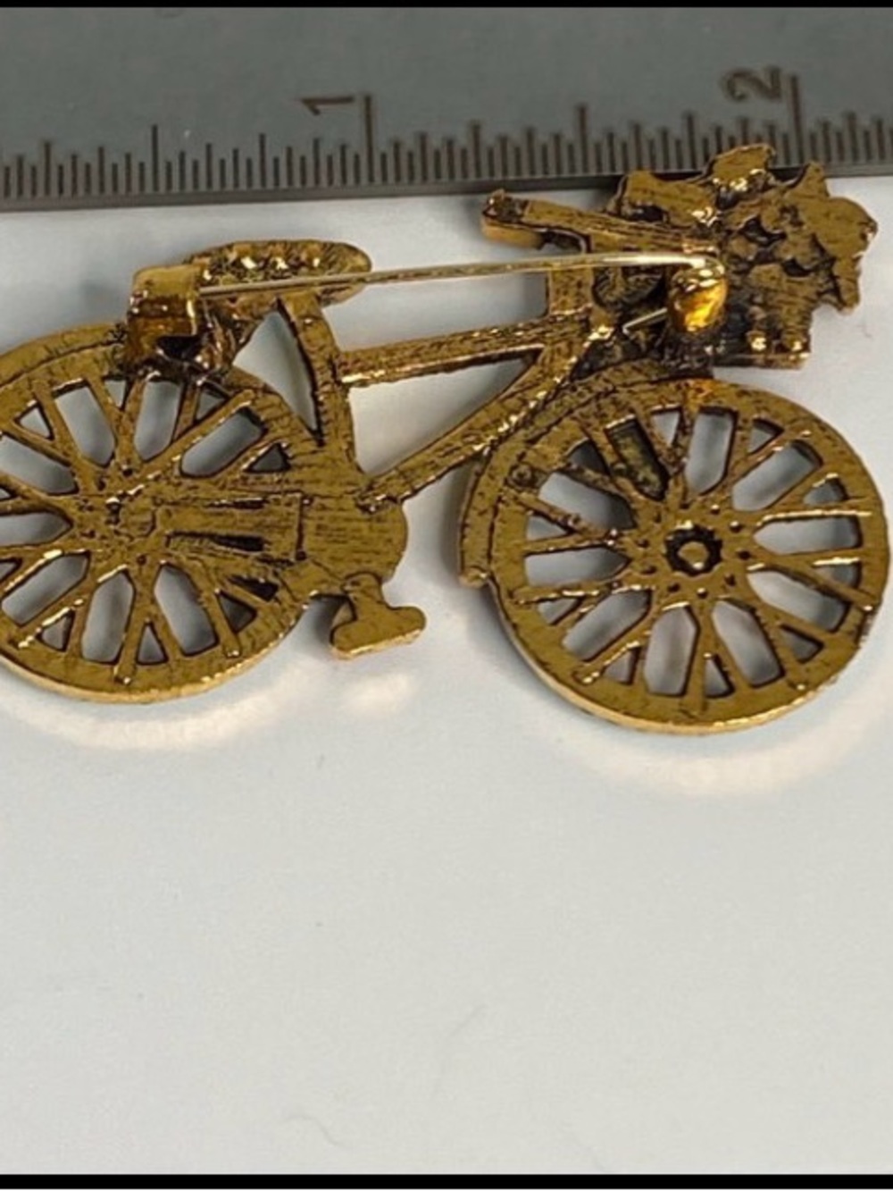 Multicolor Rhinestone Bicycle Brooch Pin #1001 - Picture 3 of 3